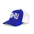 BLUE & WHITE SIXTU TEXT TRUCKER